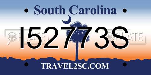 I52773S South Carolina License Plate