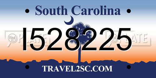 I528225 South Carolina License Plate