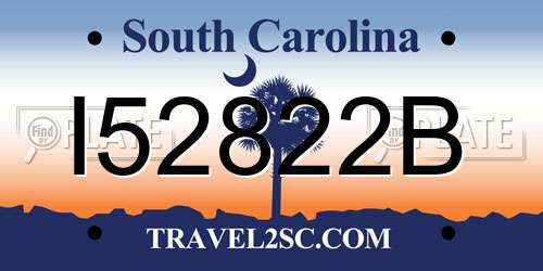 I52822B South Carolina License Plate