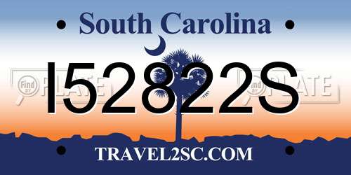I52822S South Carolina License Plate