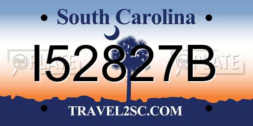 I52827B South Carolina License Plate