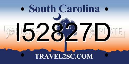 I52827D South Carolina License Plate