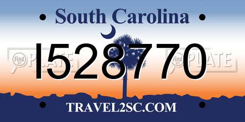 I528770 South Carolina License Plate