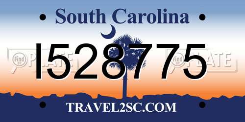 I528775 South Carolina License Plate