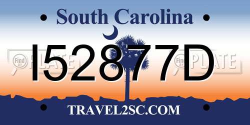 I52877D South Carolina License Plate