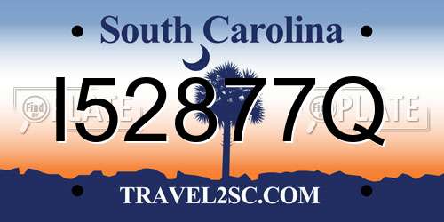 I52877Q South Carolina License Plate