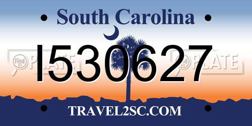 I530627 South Carolina License Plate