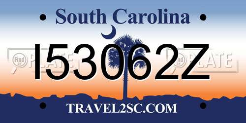 I53062Z South Carolina License Plate