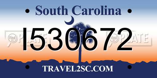 I530672 South Carolina License Plate