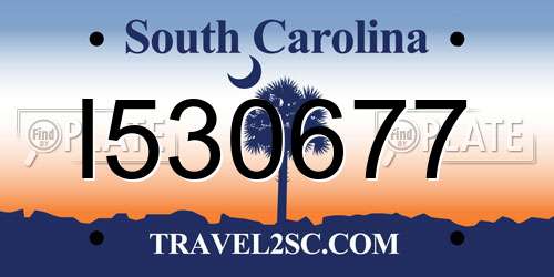 I530677 South Carolina License Plate