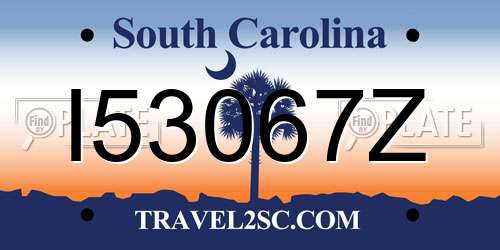 I53067Z South Carolina License Plate