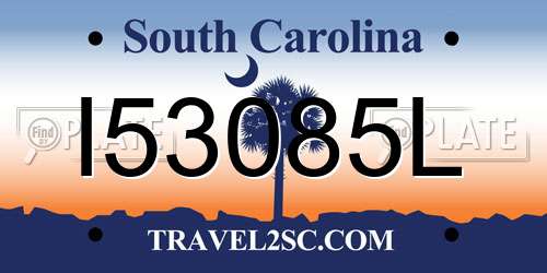 I53085L South Carolina License Plate