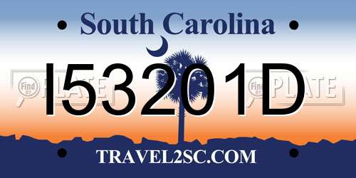 I53201D South Carolina License Plate
