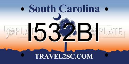 I532BI South Carolina License Plate