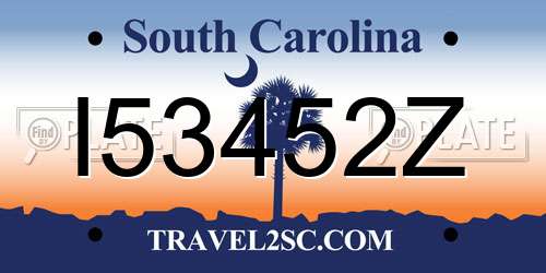 I53452Z South Carolina License Plate