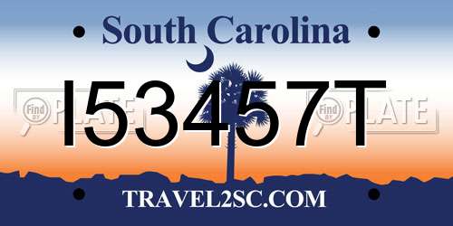 I53457T South Carolina License Plate