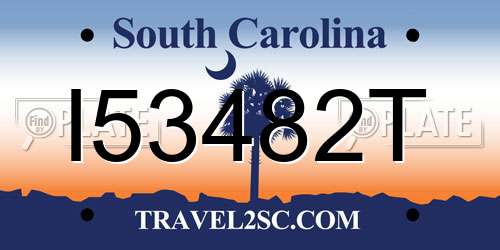 I53482T South Carolina License Plate