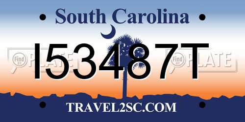 I53487T South Carolina License Plate