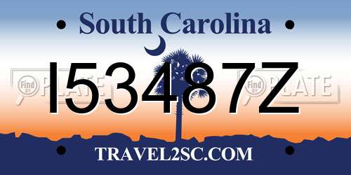 I53487Z South Carolina License Plate