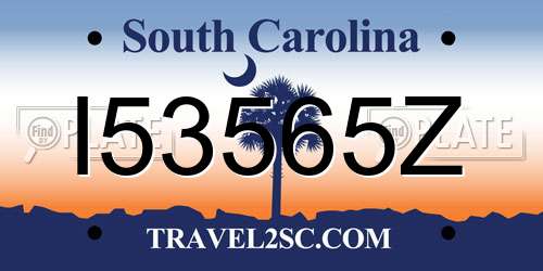 I53565Z South Carolina License Plate