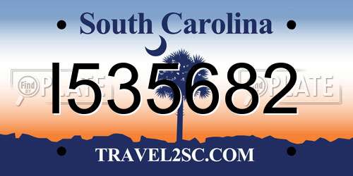 I535682 South Carolina License Plate