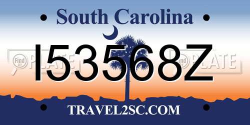 I53568Z South Carolina License Plate