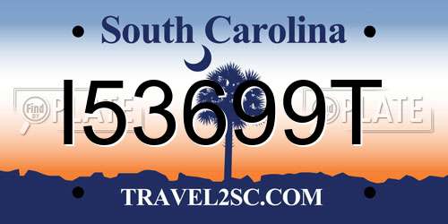 I53699T South Carolina License Plate