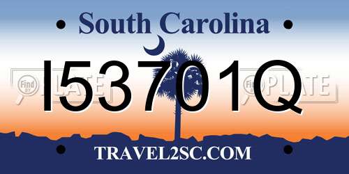 I53701Q South Carolina License Plate