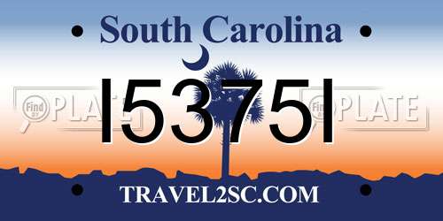 I5375I South Carolina License Plate