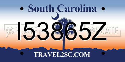 I53865Z South Carolina License Plate