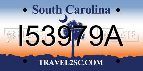 I53979A South Carolina License Plate