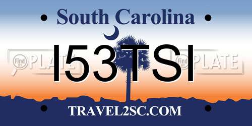 I53TSI South Carolina License Plate