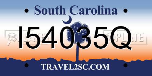 I54035Q South Carolina License Plate