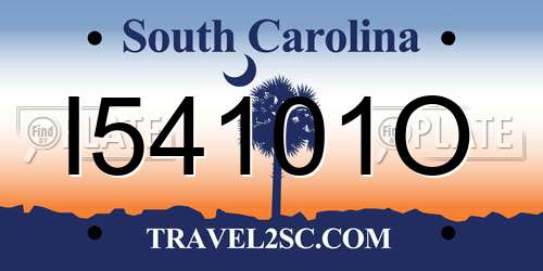 I54101O South Carolina License Plate