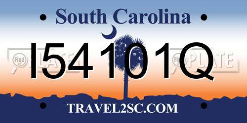 I54101Q South Carolina License Plate