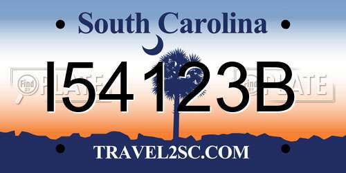 I54123B South Carolina License Plate