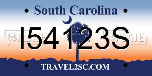 I54123S South Carolina License Plate