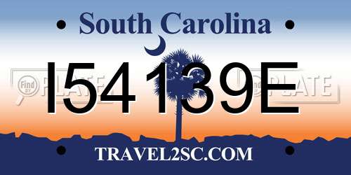 I54139E South Carolina License Plate