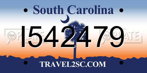 I542479 South Carolina License Plate