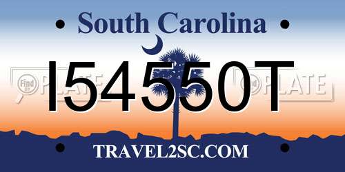 I54550T South Carolina License Plate