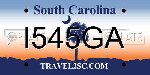 I545GA South Carolina License Plate