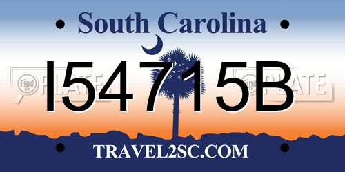 I54715B South Carolina License Plate