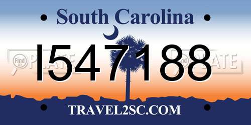 I547188 South Carolina License Plate