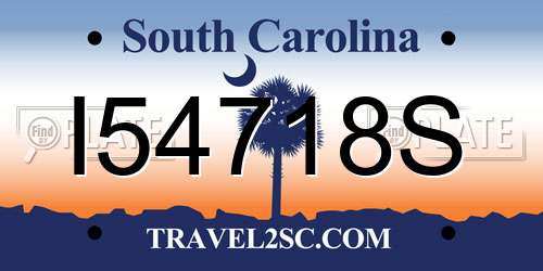 I54718S South Carolina License Plate
