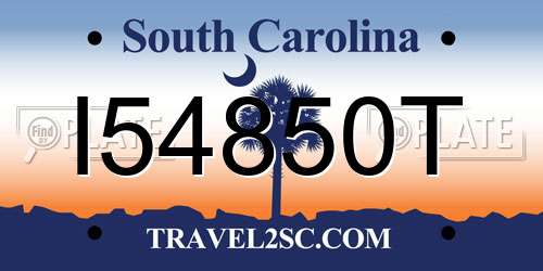 I54850T South Carolina License Plate