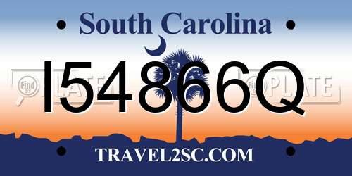 I54866Q South Carolina License Plate