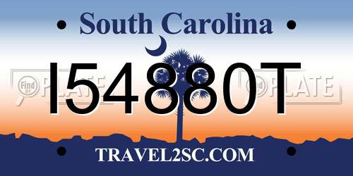 I54880T South Carolina License Plate