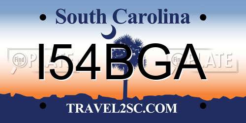 I54BGA South Carolina License Plate