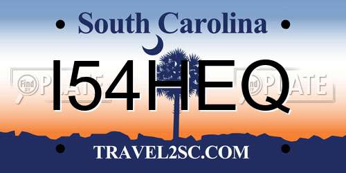 I54HEQ South Carolina License Plate