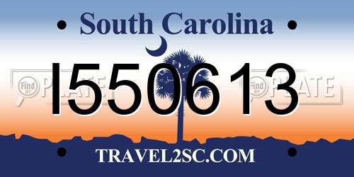 I550613 South Carolina License Plate